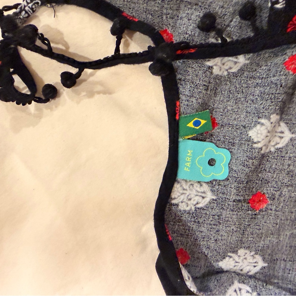 FARM Rio Black and Red Patterned Tank Crop Top - Picture 4 of 5